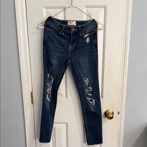 abercrombie kids Dark Blue Ripped Skinny Jeans